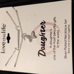Love this Life Daughter Silver Plated necklace set